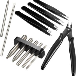 12 Metal Model Tool Kits Including 7 Metal Model Long Edge Bending Tools Tab Twisting Tool Cylinder Cone Shape Bend Assist 1 Clipper 4 Metal Tweezers for 3D DIY Metal Jigsaw Puzzles Assembly