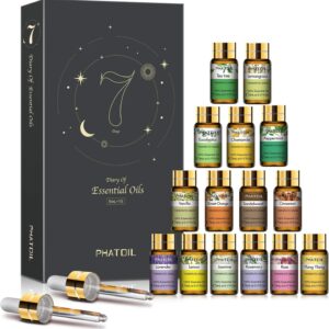 15PCS Essential Oils Gift Set – Premium Quality Essential Oils for Aromatherapy Diffuser Yoga Home Office Soap Candle Making- 5ml/Bottle