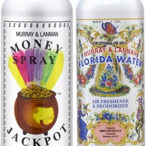 Lenman & Kemp Florida Water Air Freshener & Deodorizer 8oz + Money Spray Jackpot 8oz – Murray & Lenman Room Spray, White