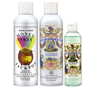 Lanman & Kemp Money Jackpot Spray 8oz + Florida Water Air Freshener & Deodorizer 8oz + Aqua De Florida 4oz