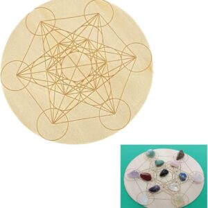 7.8’’ Wooden Crystal Grid Sacred Geometry Meditation’s Cube Witchcraft、Decor Positive Energy Decor ， Grids for Crystal