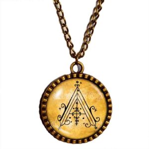 Agaou Veve Voodoo Necklace Pendant Fashion Jewelry Agaou Veve Vodou Symbol Art Cute Gift Cosplay