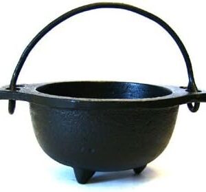 Cast Iron Cauldron w/Handle, Ideal for smudging, Incense Burning, Ritual Purpose, Decoration, Candle Holder, etc. (4″ Diameter Handle to Handle, 2.5″ Inside Diameter)