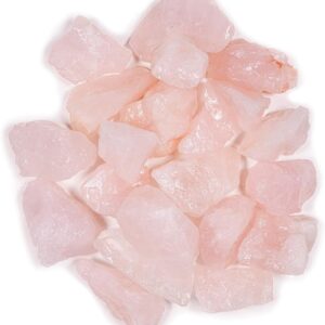 Crystal Allies 1 Pound Bulk Rough Rose Quartz Reiki Crystal Healing Stones Large 1″