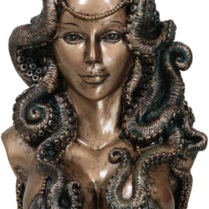 Ebros Sea Witch Seductress Goddess Cecaelia Kraken Octopus Tentacles Haired Woman Bust Statue 8.25″ Tall Fantasy Myths and Legends Decorative Figurine Merfolk Cousin Counterpart Deep Ocean Mystery