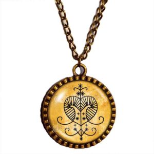 Erzulie Freda Veve Voodoo Necklace Pendant Fashion Jewelry Erzulie Freda Vodou Symbol Art Cute Gift Cosplay