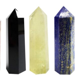 Healing Crystal Wands Point Faceted Prism Bars for Reiki Chakra Meditation Therapy Deco