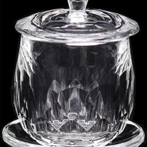 Houlu 1pc Crystal Glass Altar Cup, Holy Water Offering Cup, Tibetan Buddhist Worship Cup – Lotus (Clear)