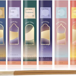 Huacense Incense Sticks – Set of 6 Variety Pack (120 Sticks)- Sandalwood, Lavender, Palo Santo, White Sage, Cedar, Lemon – Natural Non Toxic Incense Sticks Spiritual Healing