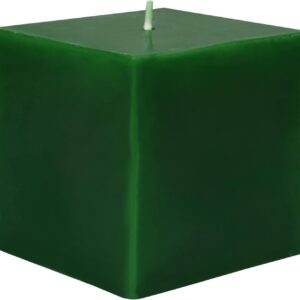 Inch, Hunter Green Square Pillar Candle, 3″ L x 3″ W x 3″ H