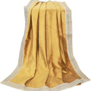 Indian Consigners Big Velvet Cloth for Multipurpose Use Altar Tarot Spread Tablecloth (Gold)