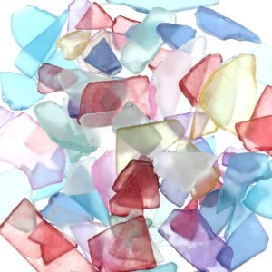 Jetec Sea Glass for Crafts Seaglass Pieces Decor Flat Frosted Sea Glass Vase Filler Crushed Sea Glass for Beach Wedding Party Decor Home Aquarium Decor DIY Art Craft Supplies(Multicolor,11 Oz)