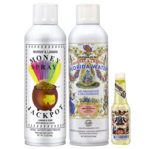 Lanman & Kemp Money Jackpot Spray 8oz + Florida Water Air Freshener & Deodorizer 8oz + Aqua De Florida 22ml(0.75oz)