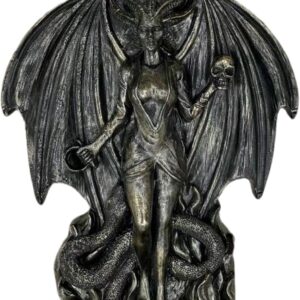 Lilith Statue,Femme Fatale Goddess Statue,Mystery Decoration Witchcraft Demon Statue, Altar Crafts,Creative Desktop Decorations (Bronze)