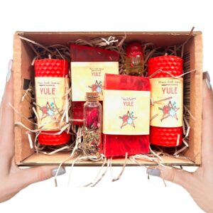 Magical Yule Event Box with Altar Candles, Soap, Candle Dressing Kit, Anointing Oil & Celebration Guides