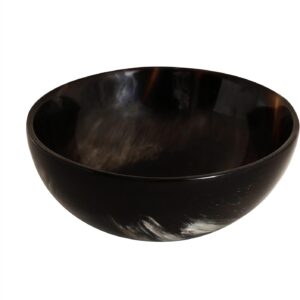 Mythrojan Hand Crafted Small Serving Natural Ox Horn Bowl – Polished Finish