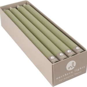 Northern Lights Candles Premium Tapers 12″ 12PK – Sage Green – 72761