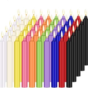 Onebird 100 pcs Unscented Assorted Colors Mini Taper Candle | 4″ Tall x 1/2″ Diameter | Great for Casting Chimes, Rituals, Spell, Wax Play & More