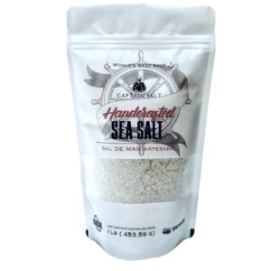 Organic Sea Salt, 82+ Minerals, Handcrafted, Real Colima Coarse Premium Sea Salt, Natural, Artisanal, Kosher, Additive Free, 1 Pound resealable Pouch