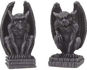 PTC 2.5 Inch Miniature Evil Gargoyles Resin Statue Figurines, Set of Two