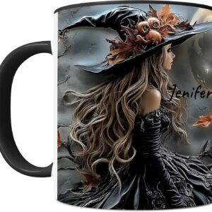 Personalized Beautiful Witch Mug – Halloween Witch Mug – Cool Witch Gift Idea For Mens and Womens White/Black 11oz Ceramic Coffee Mug