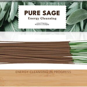 Premium Sage Incense Sticks with Holder – Charcoal-Free Smudging Incenses, Home Energy Cleansing, Spiritual Negative Energy Removal, Purification, Natural Aromatherapy Home Fragrance