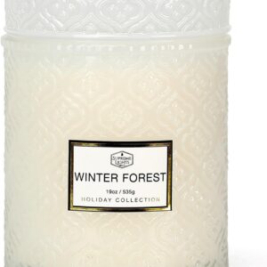 SUPREME LIGHTS ·2017· Winter Forest Candle, 19oz, Natural Soy Wax, Luxury Scented Candle for Home Decor, Christmas Gift for Women, 88 Hours Burning Time