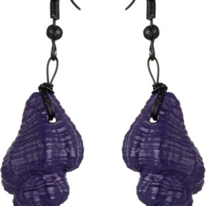 Seashell Earrings Purple Conch Seashell Witch Costume Accessories for Adults