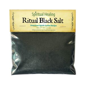 Spiritual Healing – 2 Oz – Black Salt for Wiccan Protection Rituals and Spells, Black Salt For Protection, Ritual Salt, Witch Black Salt, Sacred Valley Salt, Handcrafted with Herbs