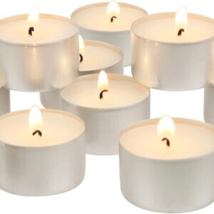 Stonebriar 200 Count White Unscented Smokeless Long Burning Tea Light Candles with 6-7 Hour Burn Time