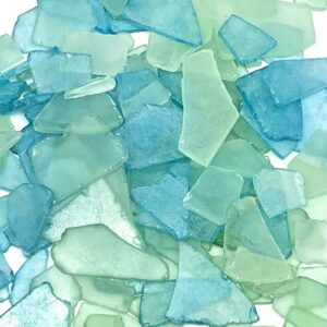 Tumbler Home Sea Glass for Crafts, Decor and Vase Filler. Frosted Beach Glass in Bulk. 25oz Aqua & Mint Seaglass Pieces