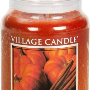 Village Candle Spiced Pumpkin Large Apothecary Jar, Scented Candle, 21.25 oz.