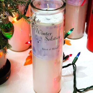 WINTER SOLSTICE Jar Vigil Candle Peppermint Sodalite Gem