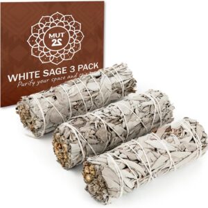 White Sage Smudge Kit 3 Pack, Premium Sage Sticks for Cleansing and Spiritual Rituals, Salvia Blanca para Limpiar, Ideal for Smudging Kit, White Sage Bundle, Sage Incense Sticks – 4 Inch