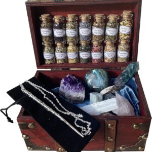 Witchcraft Kit Wiccan Altar Supplies and Tools Crystal herb Set