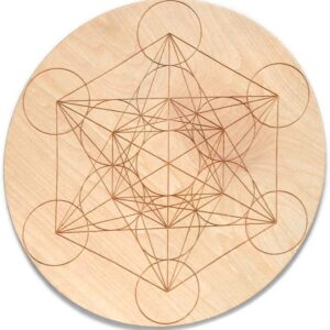 Wood Crystal Grid Altar Chakra Crystal Healing Sacred Geometry Metatron’s Cube Witchcraft (A)