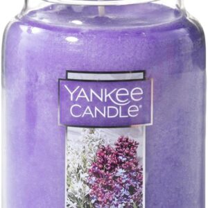 Yankee Candle Company Lilac Blossoms Scented, 22oz Single Wick Candle, Over 110 Hours of Burn Time, Perfect for Gifting, Gatherings and Seasonal Decorations, Classic Large Jar, Violet