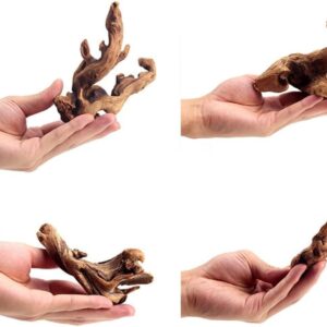 set of 4 4-6” small natural driftwood for aquarium Styling carefully selected natural aquarium decor driftwood for reptile tank Reptile tank wood decor (4-6” pack of 4)